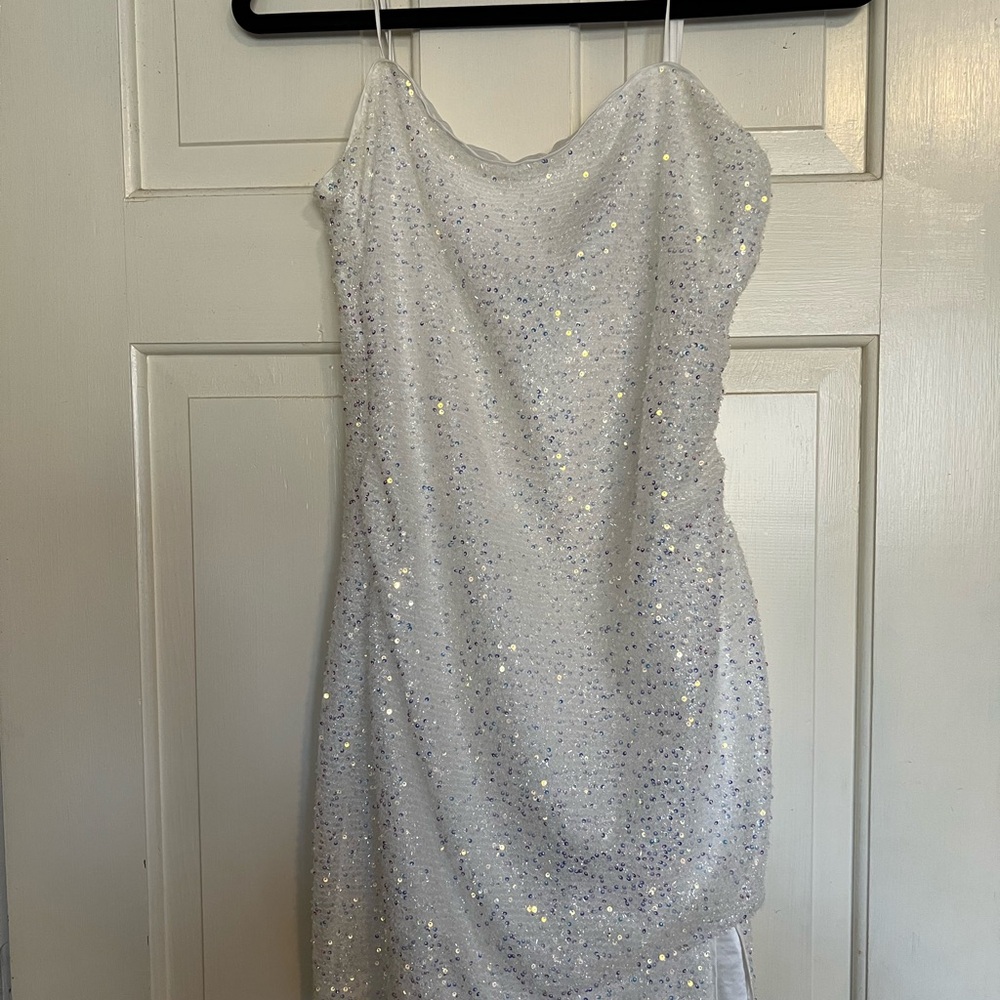 Cotton Candy White Sequin Dress